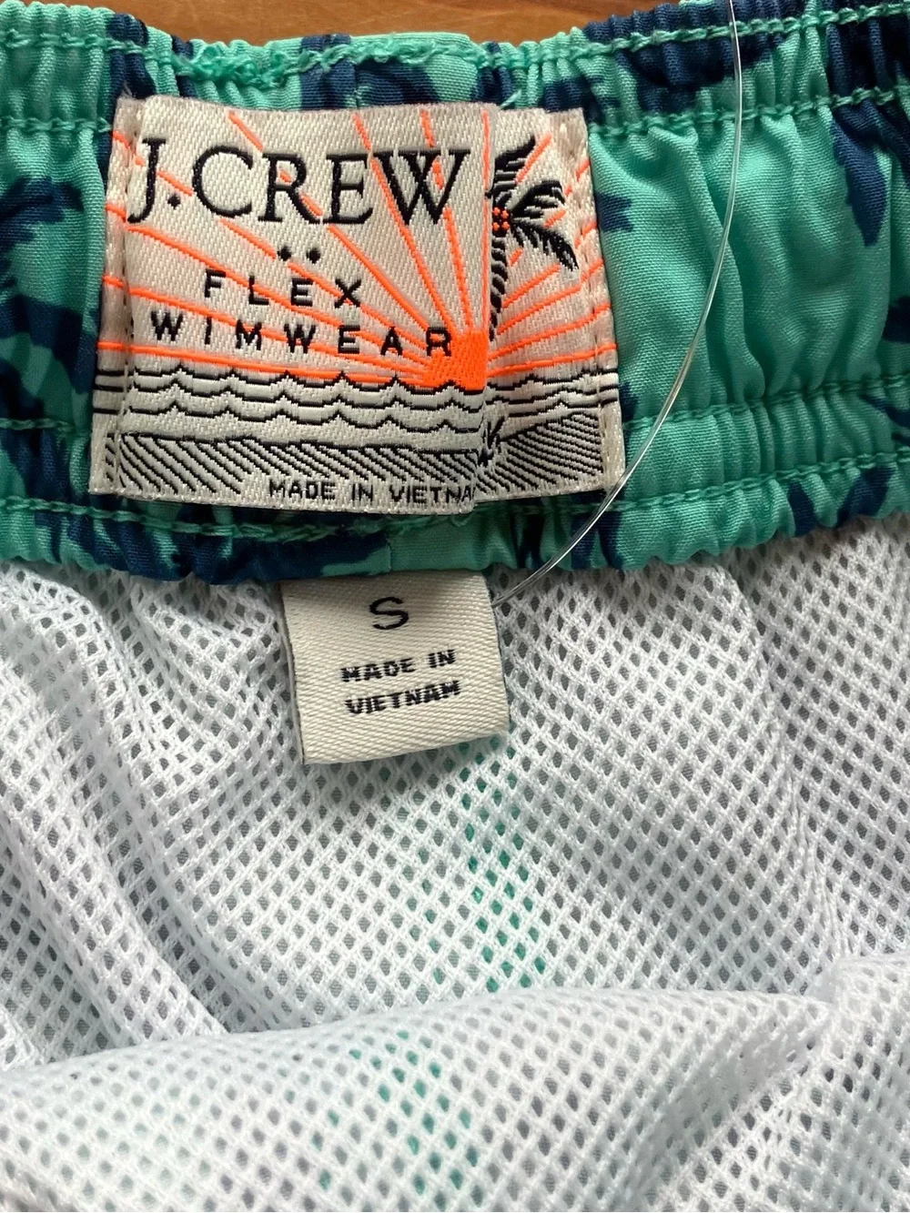 J. Crew Men’s Turquoise Palm-Print Swim Shorts